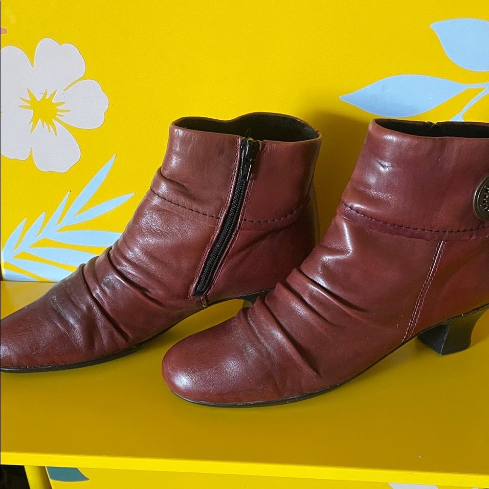 Rieker Maroon Ankle Boots